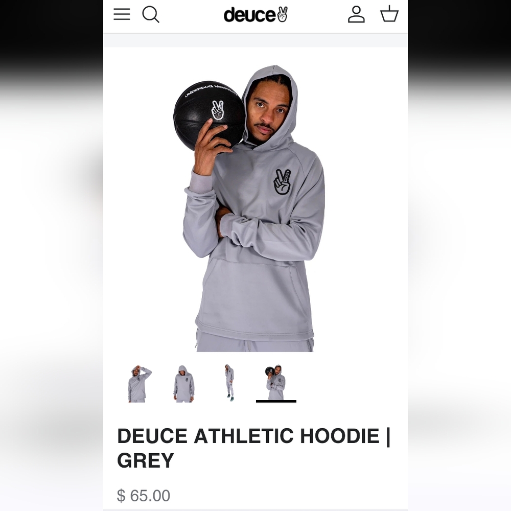 Deuce Athletic Hoodie Size S Grey